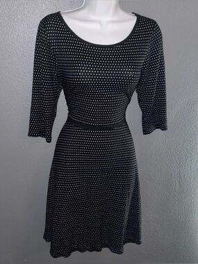 Max Edition New w $98 Tags Black & White Polka Dot Half Sleeve Dress Medium